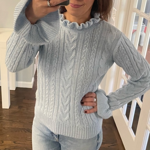 H&M Light Blue Cable Knit Turtleneck Sweater - Picture 11 of 11